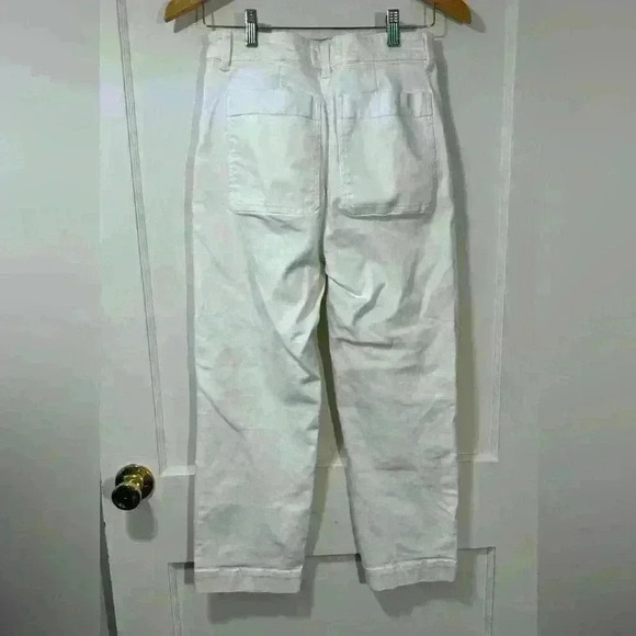 Everlane Women’s Utility Wide Leg Cotton Blend High Rise White Pants Size 6 - Picture 3 of 5